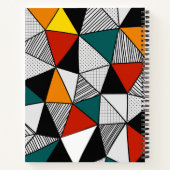 geometrisches, buntes Dreieck Notizblock (Rückseite)