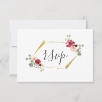 Geometrisches Burgund-Blume Eukalyptus Wedding RSV