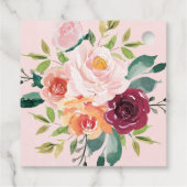 Geometrisches Burgundy Blush Brautparty Geschenkanhänger (Rückseite)