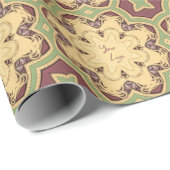 Geometrisches Burgundy Ivory Sage Green Business L Geschenkpapier (Rolleneckpunkt)