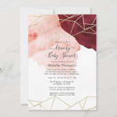 Geometrisches Burgundy-Laufwerk durch Dusche Einladung (Vorderseite)