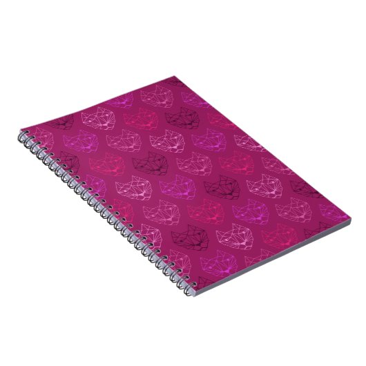 Geometrisches Cat Pattern Pink SpiralNotebook Notizblock (Rechte Seite)