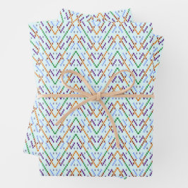 Geometrisches Chevron-Zickzack-Mosaik nahtloses Mu Geschenkpapier Set
