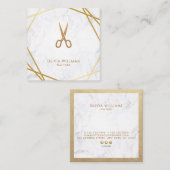 Geometrisches Chic-Gold Scissors Quadratische Visitenkarte (Vorne/Hinten)