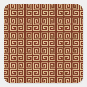 GEOMETRISCHES CHINESISCHES PATTER QUADRATISCHER AUFKLEBER