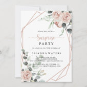 Geometrisches Classic Dusty Pink Rose Surprise Par Einladung (Vorderseite)