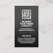 Geometrisches Corporate Modernes Navy Blau und Gra Visitenkarte (Rückseite)