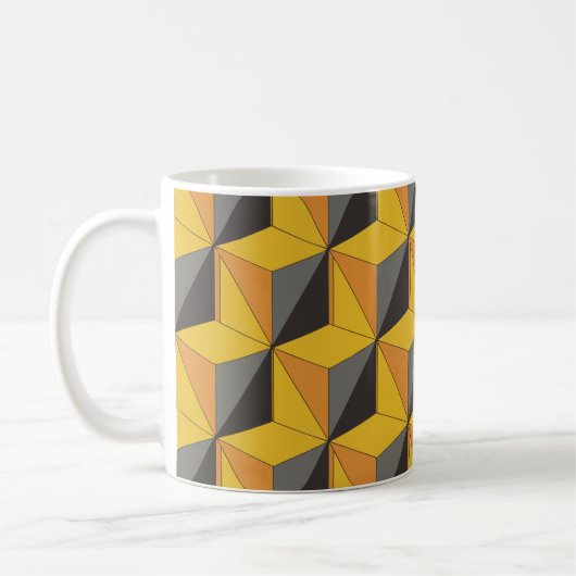 Geometrisches Cubes Design Kaffeetasse (Links)