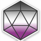 Geometrisches D20-Ace-Pride-Feld Aufkleber (Vorderseite)