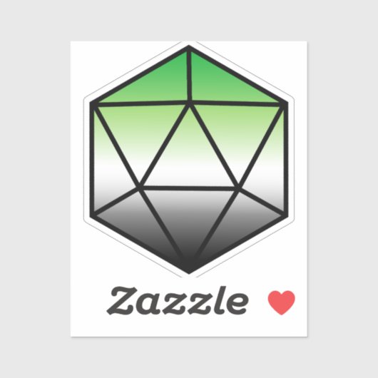 Geometrisches D20-Aro-Pride-Flag Aufkleber (Blatt)