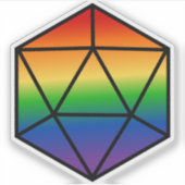 Geometrisches D20-Regenbogenfarbenfeld Aufkleber (Vorderseite)