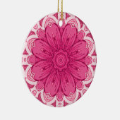 Geometrisches Daisy-Muster in Korallen und Pastell Keramik Ornament (Rechts)