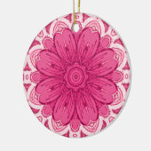 Geometrisches Daisy-Muster in Korallen und Pastell Keramik Ornament (Links)