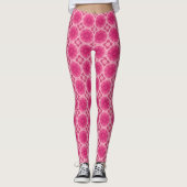 Geometrisches Daisy-Muster in Korallen und Pastell Leggings (Vorderseite)
