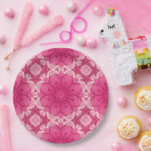 Geometrisches Daisy-Muster in Korallen und Pastell Pappteller (Party)