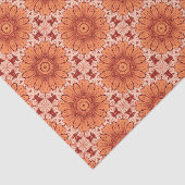 Geometrisches Daisy Muster in Mandarin Orange Seidenpapier (Ausschnitt)