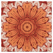 Geometrisches Daisy Muster in Mandarin Orange Stoff (Nahaufnahme)