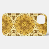 Geometrisches Daisy Muster in Mustard Gold Case-Mate iPhone Hülle (Rückseite (Horizontal))