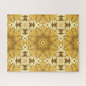 Geometrisches Daisy Muster in Mustard Gold Puzzle (Horizontal)