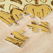 Geometrisches Daisy Muster in Mustard Gold Puzzle (Seite)