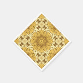 Geometrisches Daisy Muster in Mustard Gold Serviette (Ecke)