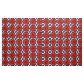 Geometrisches Daisy-Muster in Rot und Weiß Stoff (Yard (91,4 cm))