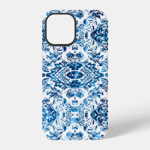 Geometrisches Damast nahtloses Muster mit Grunge-T iPhone 12 Hülle