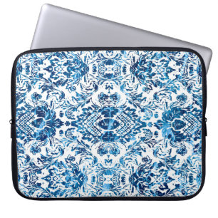 Geometrisches Damast nahtloses Muster mit Grunge-T Laptopschutzhülle