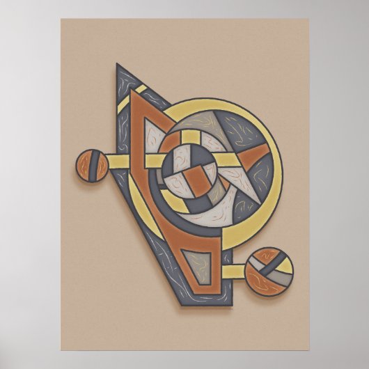Geometrisches Deco-Fusionsdesign Poster (Vorne)
