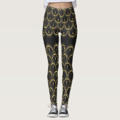 Geometrisches Deko aus Gold und Grau Leggings (Vorderseite)