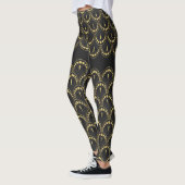 Geometrisches Deko aus Gold und Grau Leggings (Links)