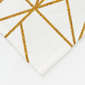 Geometrisches Deko aus Weiß und Goldkunst Fleecedecke (Ecke)