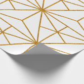 Geometrisches Deko aus Weiß und Goldkunst Geschenkpapier (Ecke)