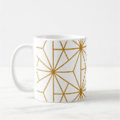 Geometrisches Deko aus Weiß und Goldkunst Kaffeetasse (Links)