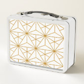 Geometrisches Deko aus Weiß und Goldkunst Metall Brotdose (Rückseite)