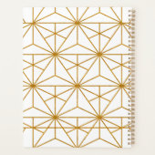 Geometrisches Deko aus Weiß und Goldkunst Planer (Rückseite)