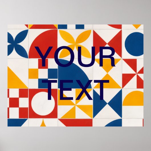 Geometrisches Dekoratives INDIVIDUELLER TEXT Poster (Vorne)
