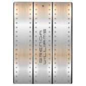 Geometrisches Design aus gebürstetem Aluminium Klemmbrett (Rückseite)