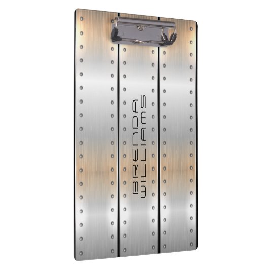 Geometrisches Design aus gebürstetem Aluminium Klemmbrett (Rechts)