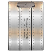 Geometrisches Design aus gebürstetem Aluminium Klemmbrett (Vorderseite)