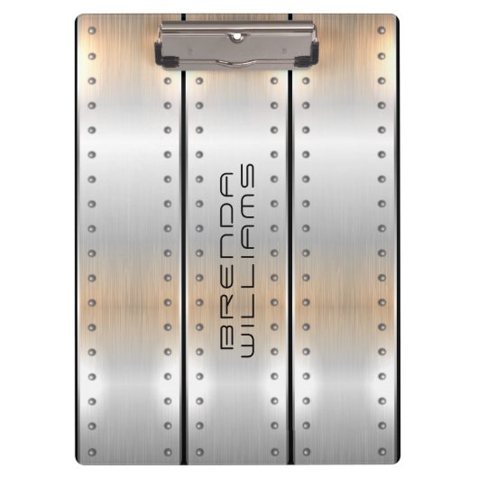 Geometrisches Design aus gebürstetem Aluminium Klemmbrett (Vorderseite)