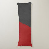 Geometrisches Design aus grauem und rotem Leder Seitenschläferkissen (Vorderseite Vertikal)