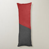 Geometrisches Design aus grauem und rotem Leder Seitenschläferkissen (Rückseite (Vertikal))