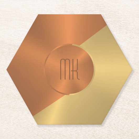 Geometrisches Design aus Metallik und Gold Untersetzer (Vorderseite)