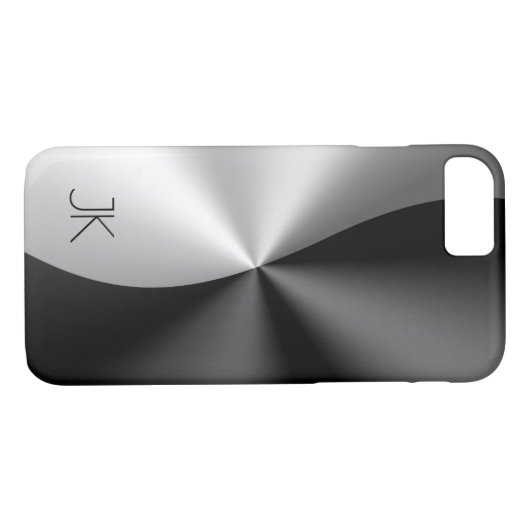 Geometrisches Design aus metallischem Schwarz und  Case-Mate iPhone Hülle (Rückseite (Horizontal))