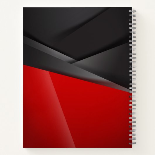 Geometrisches Design aus rot und schwarz-metallisc Notizblock (Rückseite)