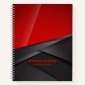 Geometrisches Design aus rot und schwarz-metallisc Notizblock (Vorderseite)