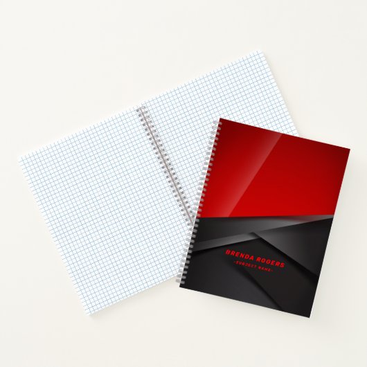 Geometrisches Design aus rot und schwarz-metallisc Notizblock (Innenseite)