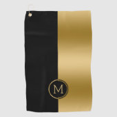 Geometrisches Design aus Schwarz und Gold, gespalt Golfhandtuch (Vorderseite)