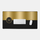 Geometrisches Design aus Schwarz und Gold, gespalt Schreibtischunterlage (Tastatur & Maus)